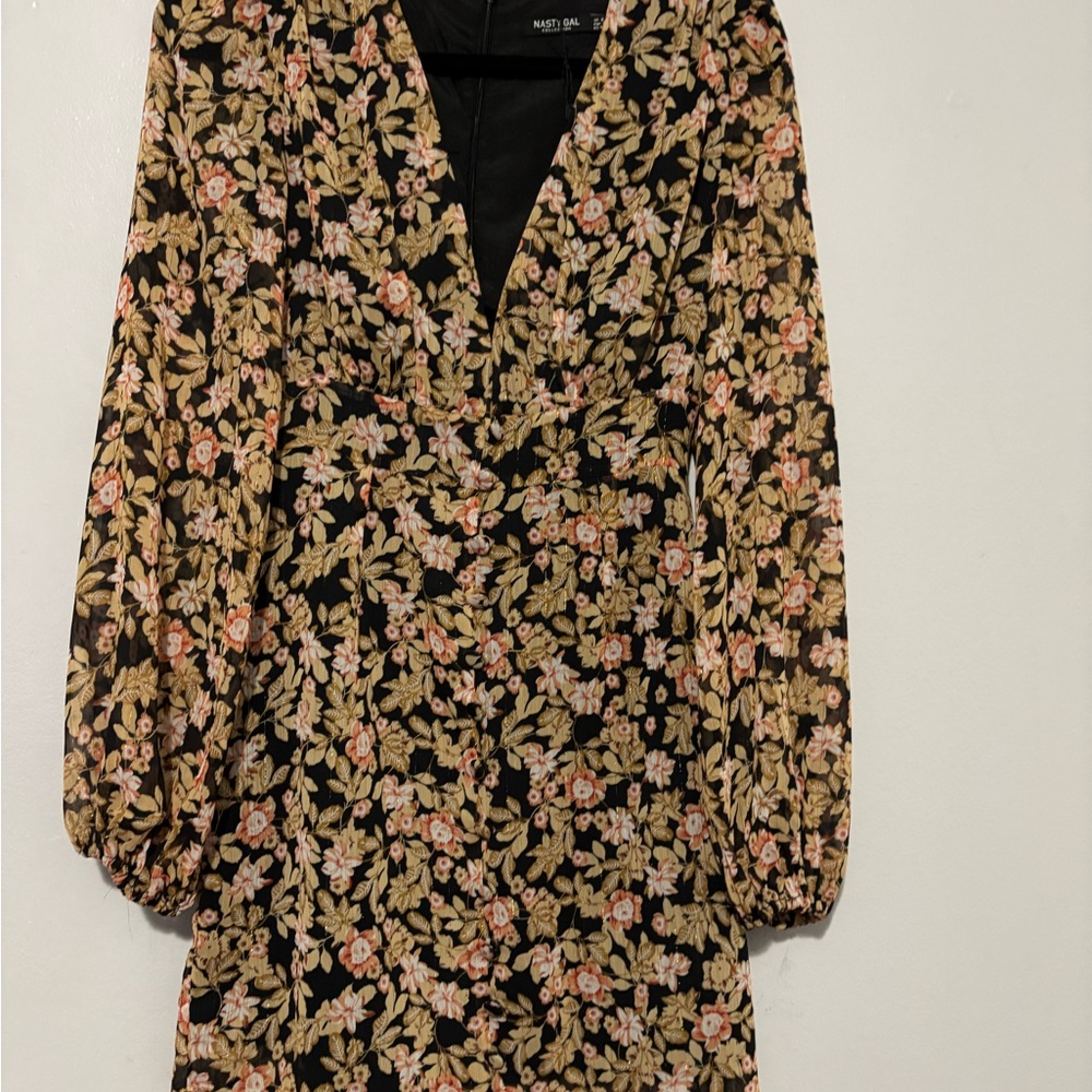 Elegant Floral Long Sleeve Dress